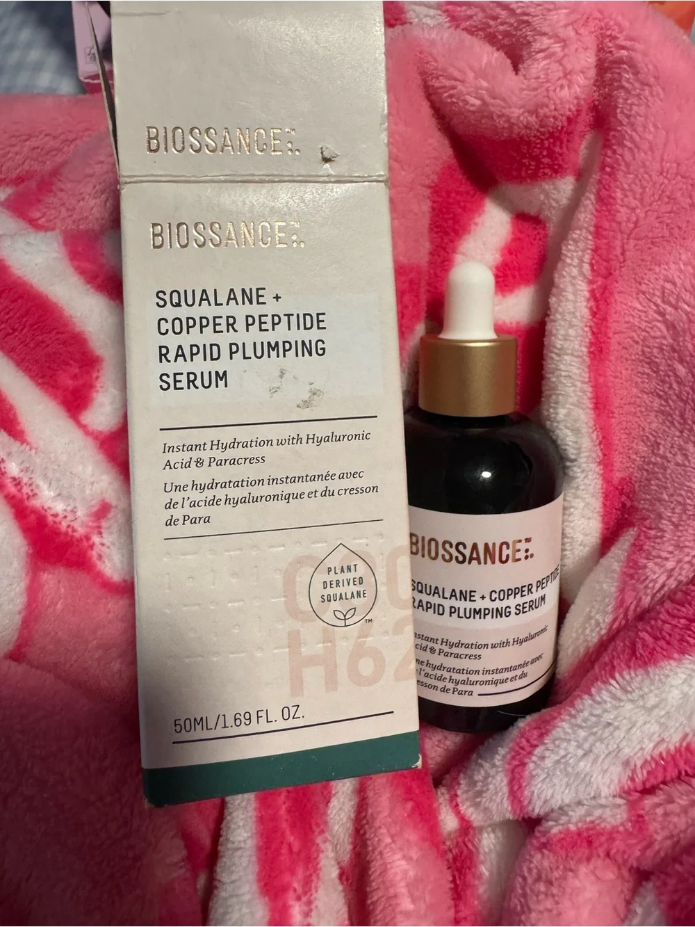 BIOSSANCE Squalane + Copper Peptide Rapid Plumping Serum Full Size New In Box